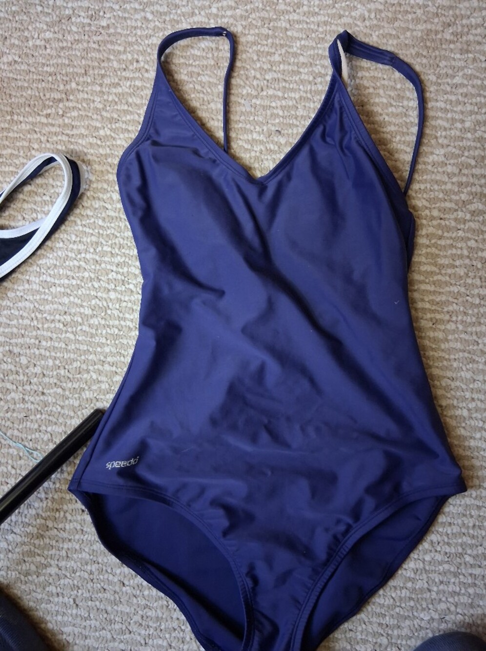 Speedo Deep Blue Athletic One-Piece Swimsuit S
